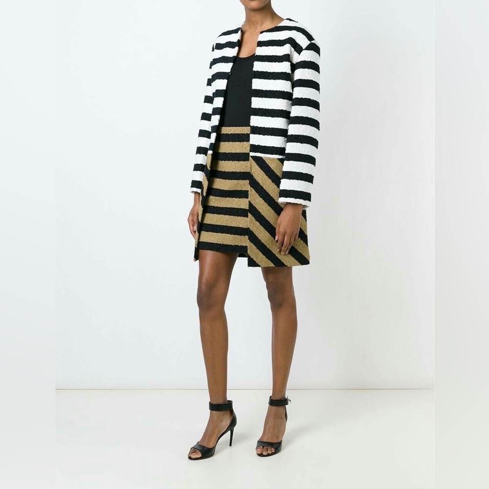 Sonia Rykiel Black and Tan Striped Pencil Skirt size S